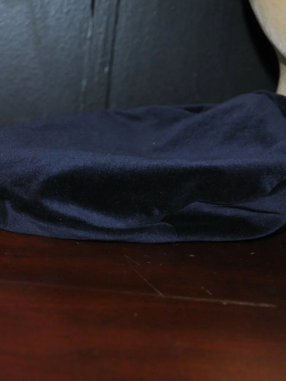 Vintage Girls' Dark Blue Velvet / Velveteen Beret Hat 4T 1990s